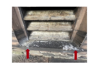 Mängelfeststellung am Turm der Pfarrkirche St. Margareta Kahl